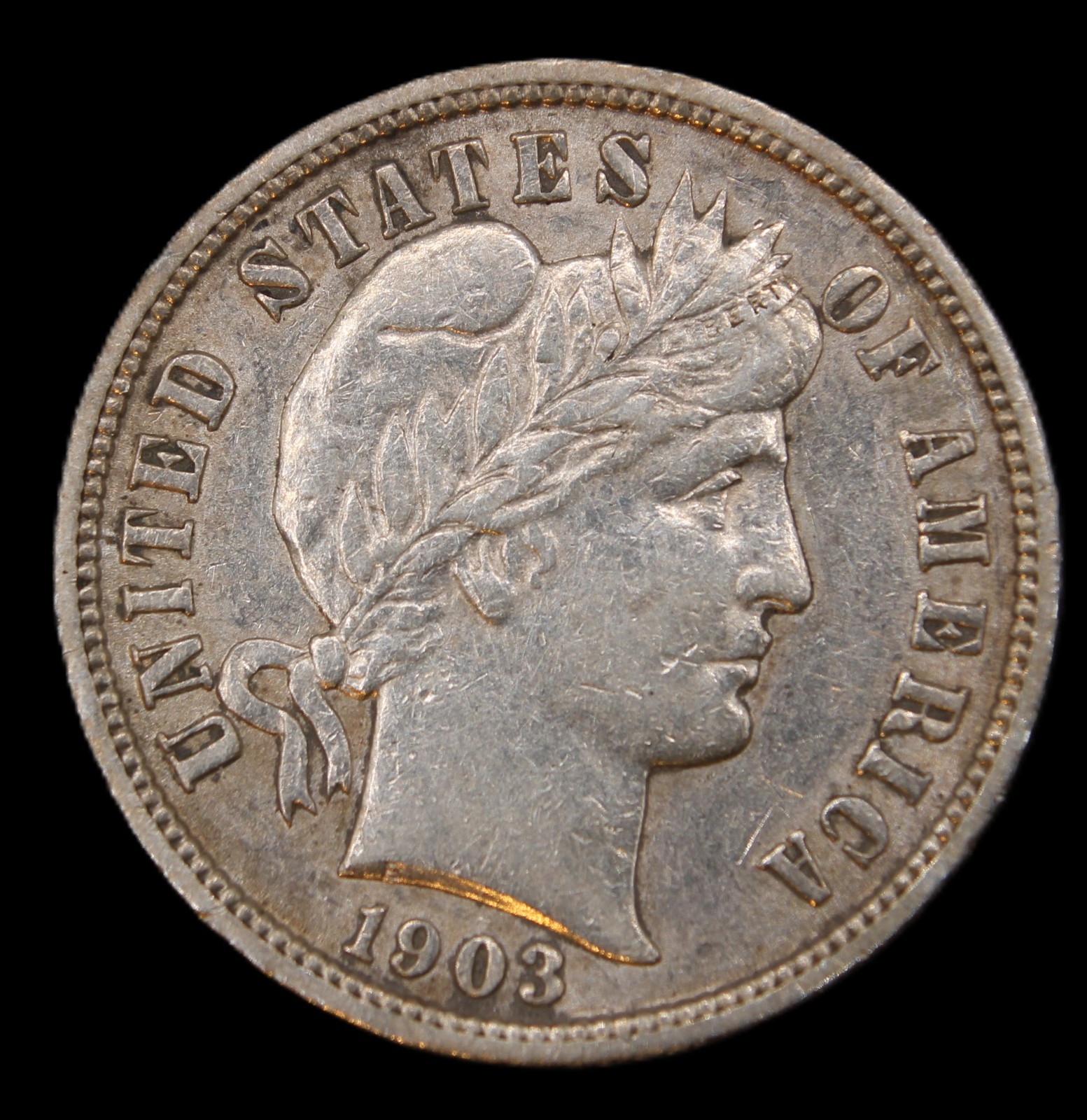 1903 BARBER DIME- Choice AU- SMH659