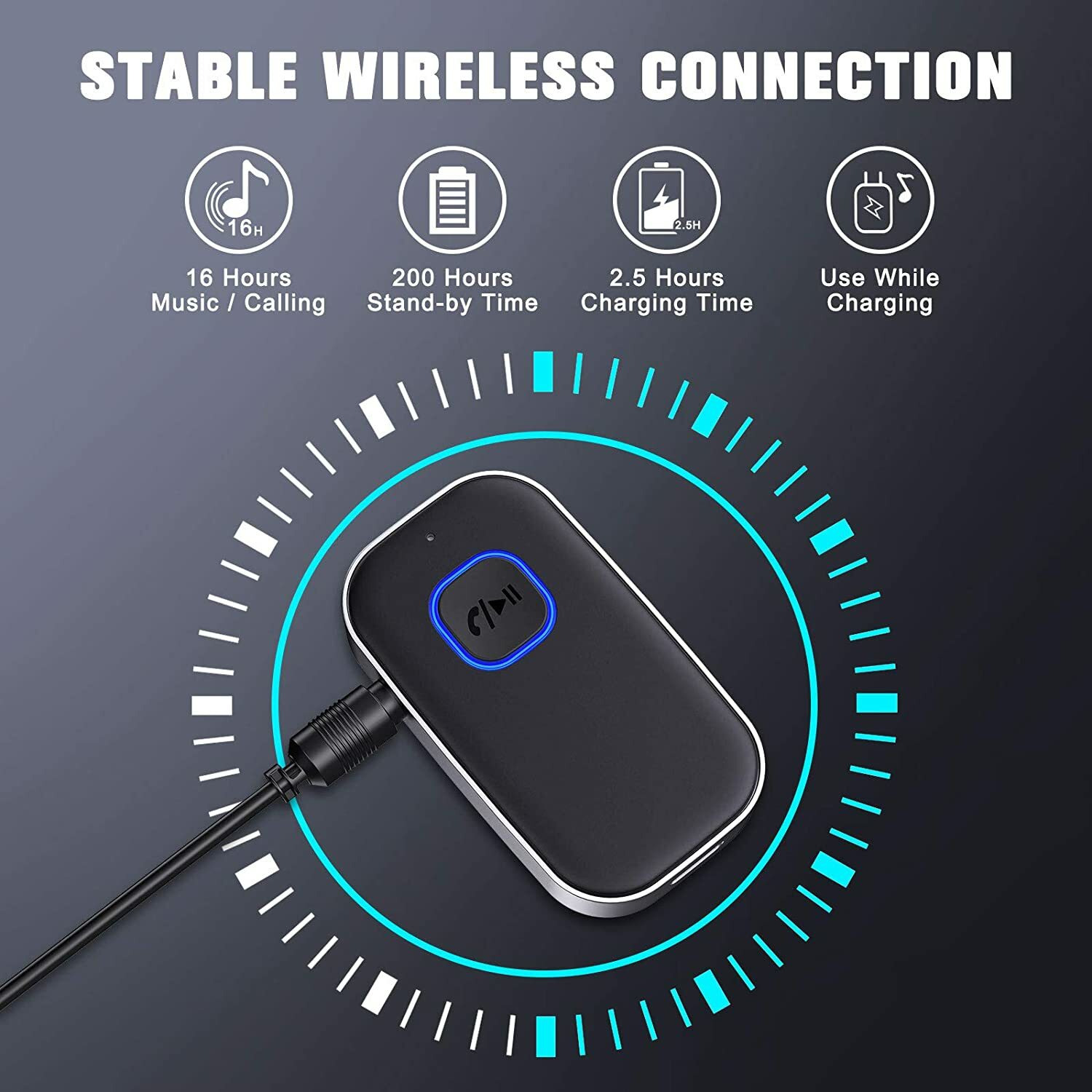 USB Wireless Bluetooth 5.0 Transmitter Receiver 3.5mm 2in1 Audio Adapter Aux Car