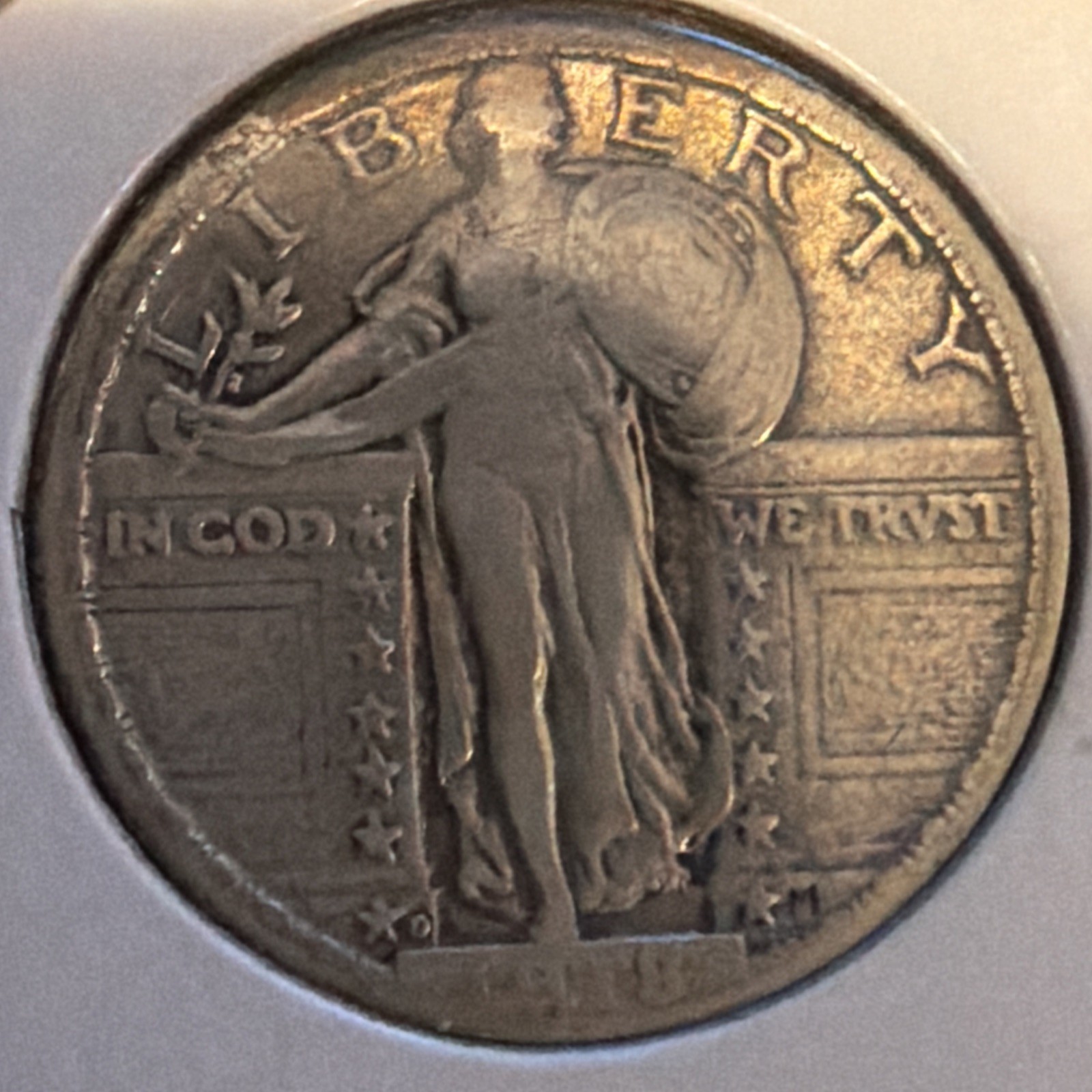 1918d vf/xf 90% silver Standing liberty Quarter
