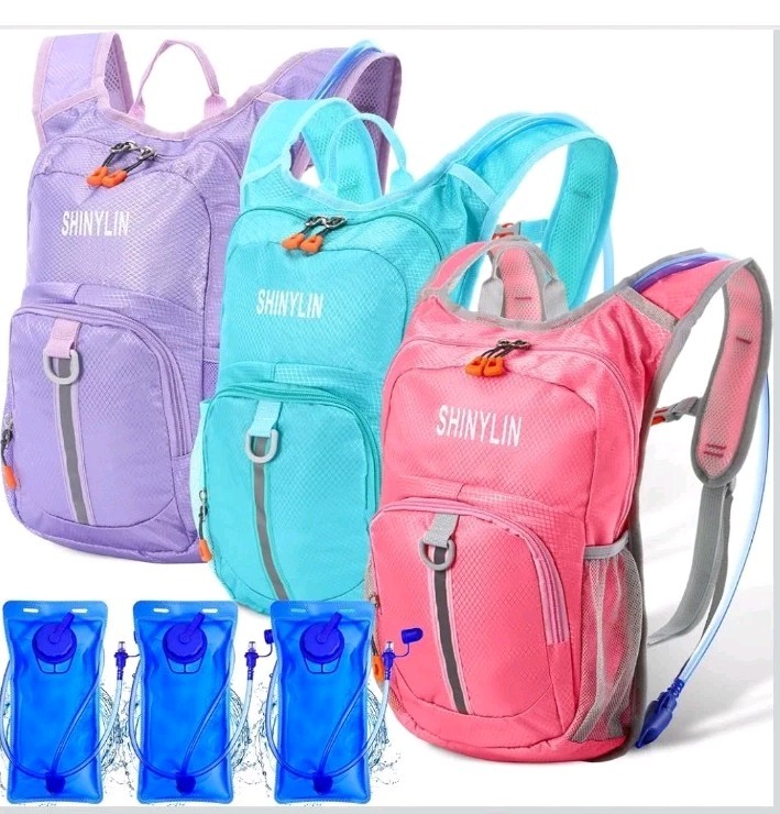 3 Pcs Kids Hydration Backpack with 1.5 L Water Bladder Hydration Water Backpa...