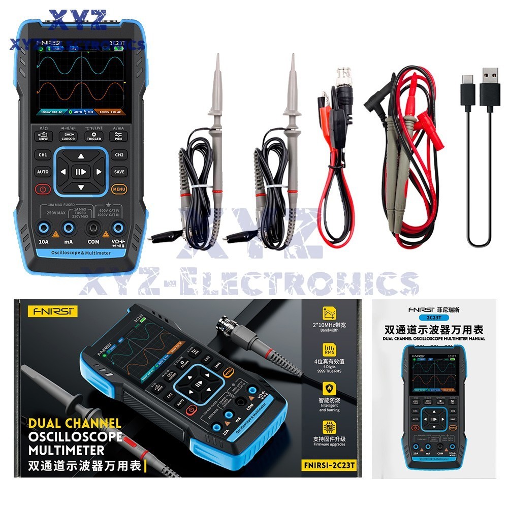 FNIRSI 2C23T DST-210 Digital Oscilloscope Multimeter Function Signal Generator