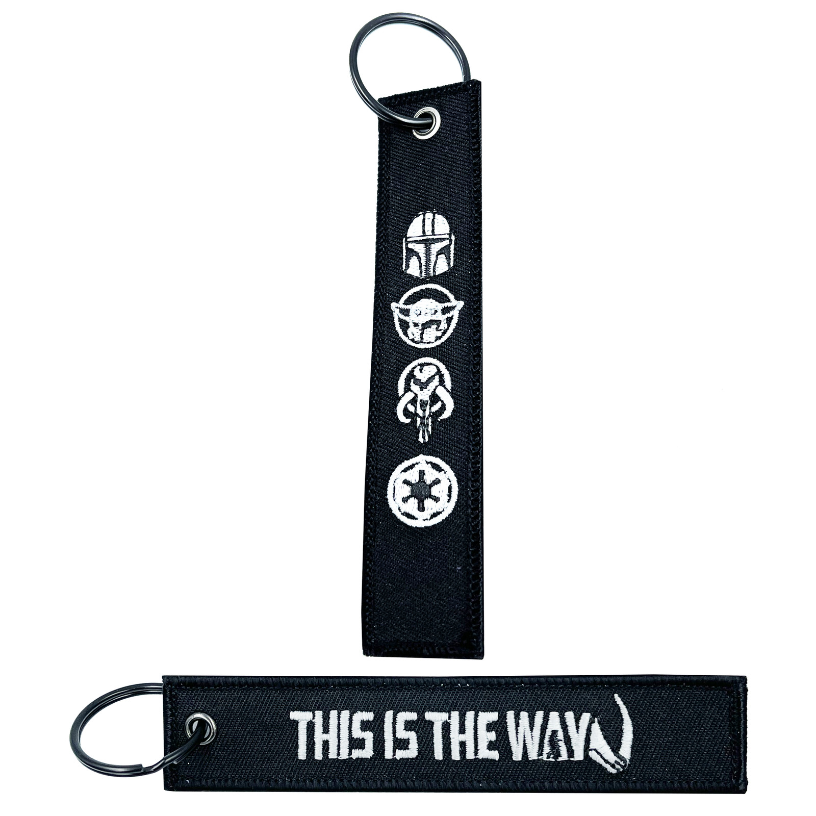Mandalorian beskar Keychain or Luggage Tag or zipper pull This is the Way Black