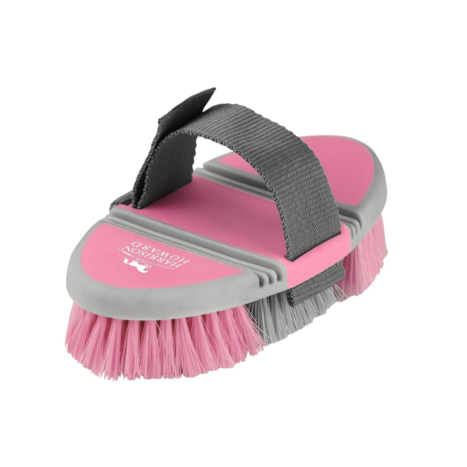 Flexible Finish Horse Grooming Brush - Bendable, Comfortable Hold, Cherry Pink