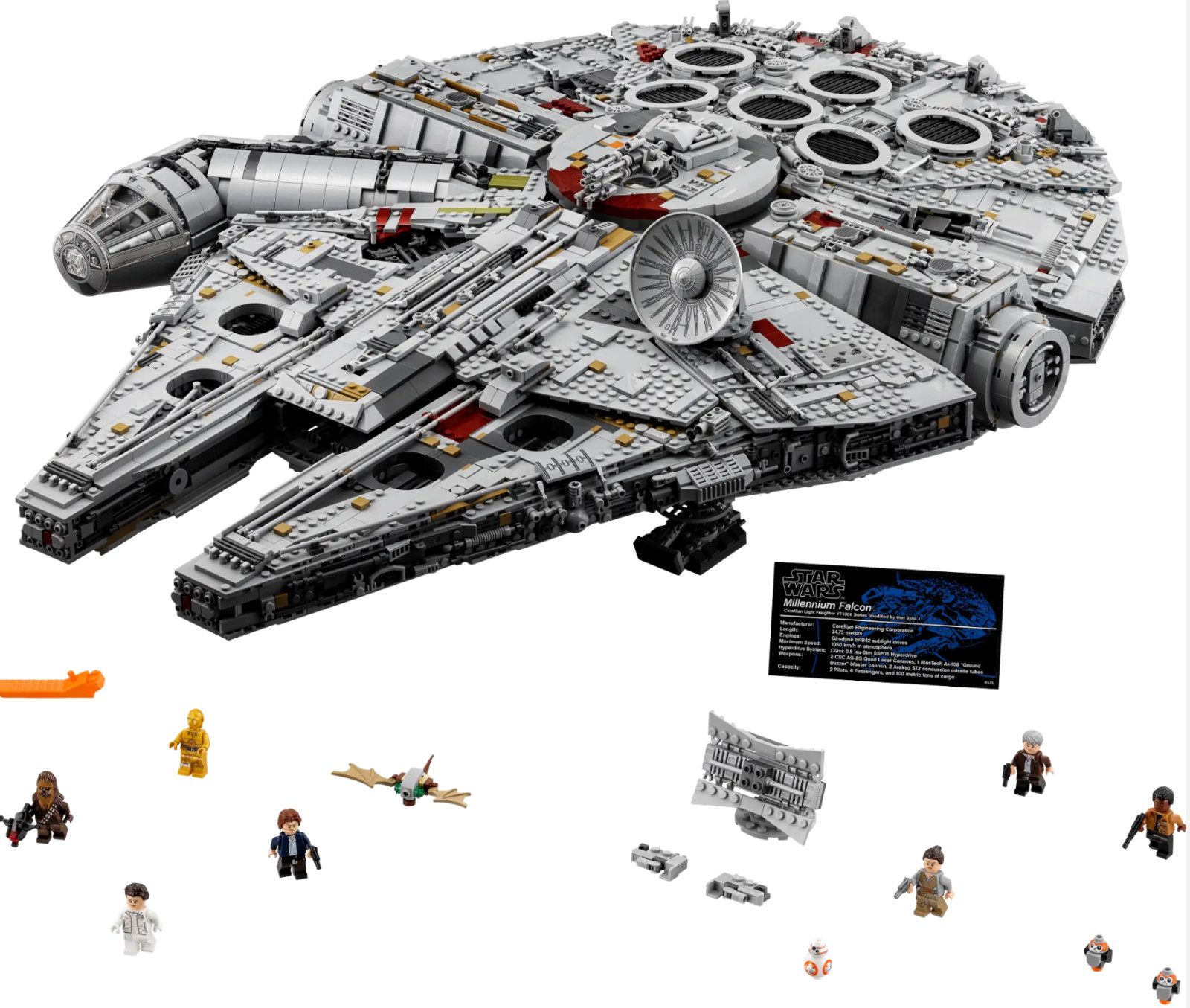 7541PCS Millennium Ship Falcon Model Bricks MOC 75192