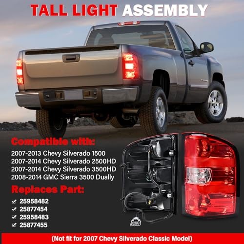 Tail Lights Assembly for Chevy Silverado 1500 For 2007-2013 Chevy Silverado
