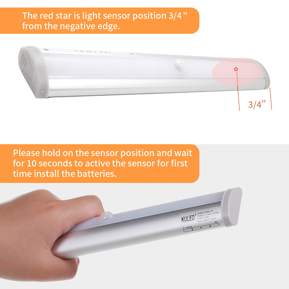 Cabinet Motion Sensing LED Night Light Closet Portable Magnetic Bar Kuled 3pack