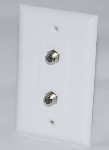 Cable Maid, WPWD81-B, Dual TV F-81 Connectors, Wall Plate, White