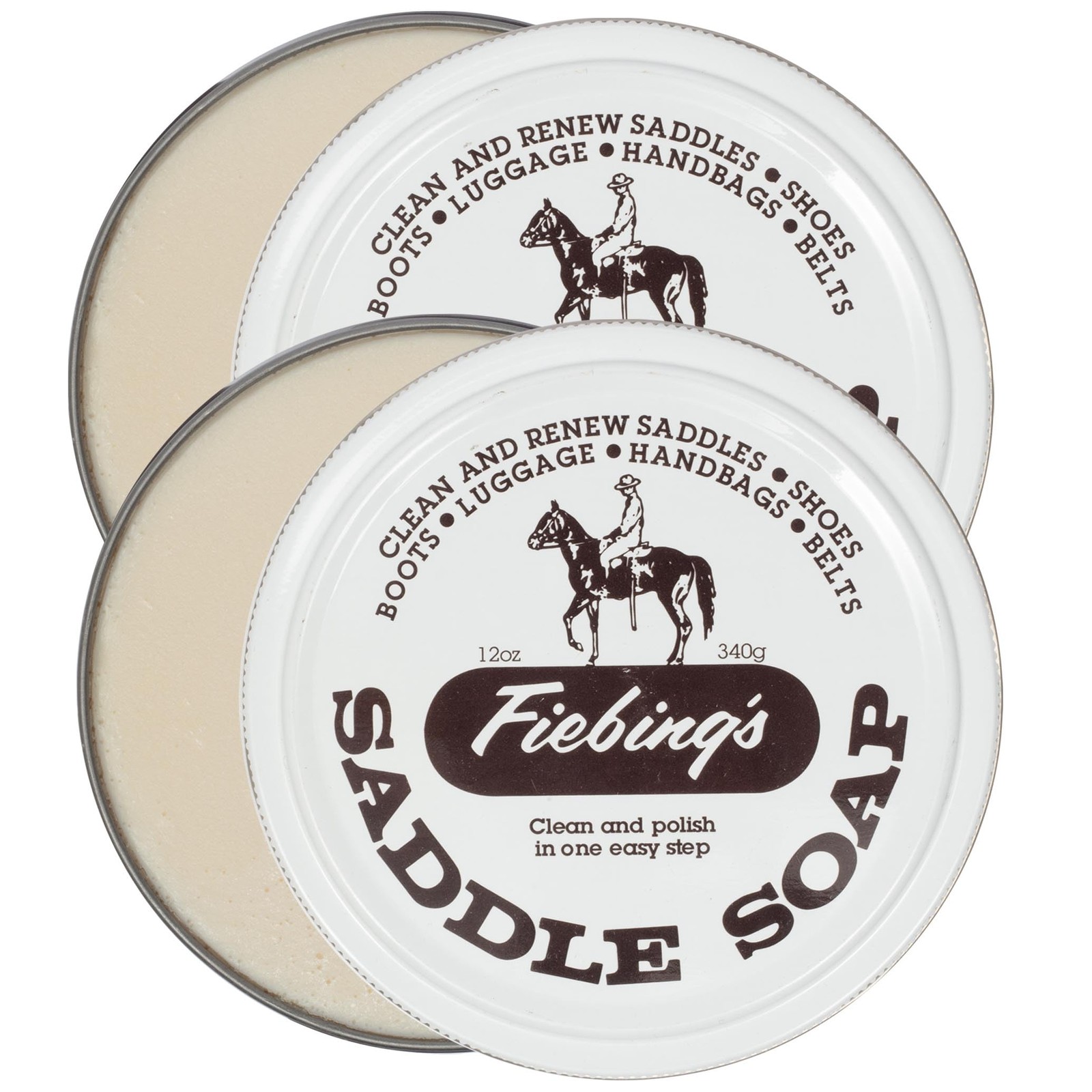 Fiebing's White Saddle Soap for Leather (12oz 2 6 Ounce (Pack of 2),