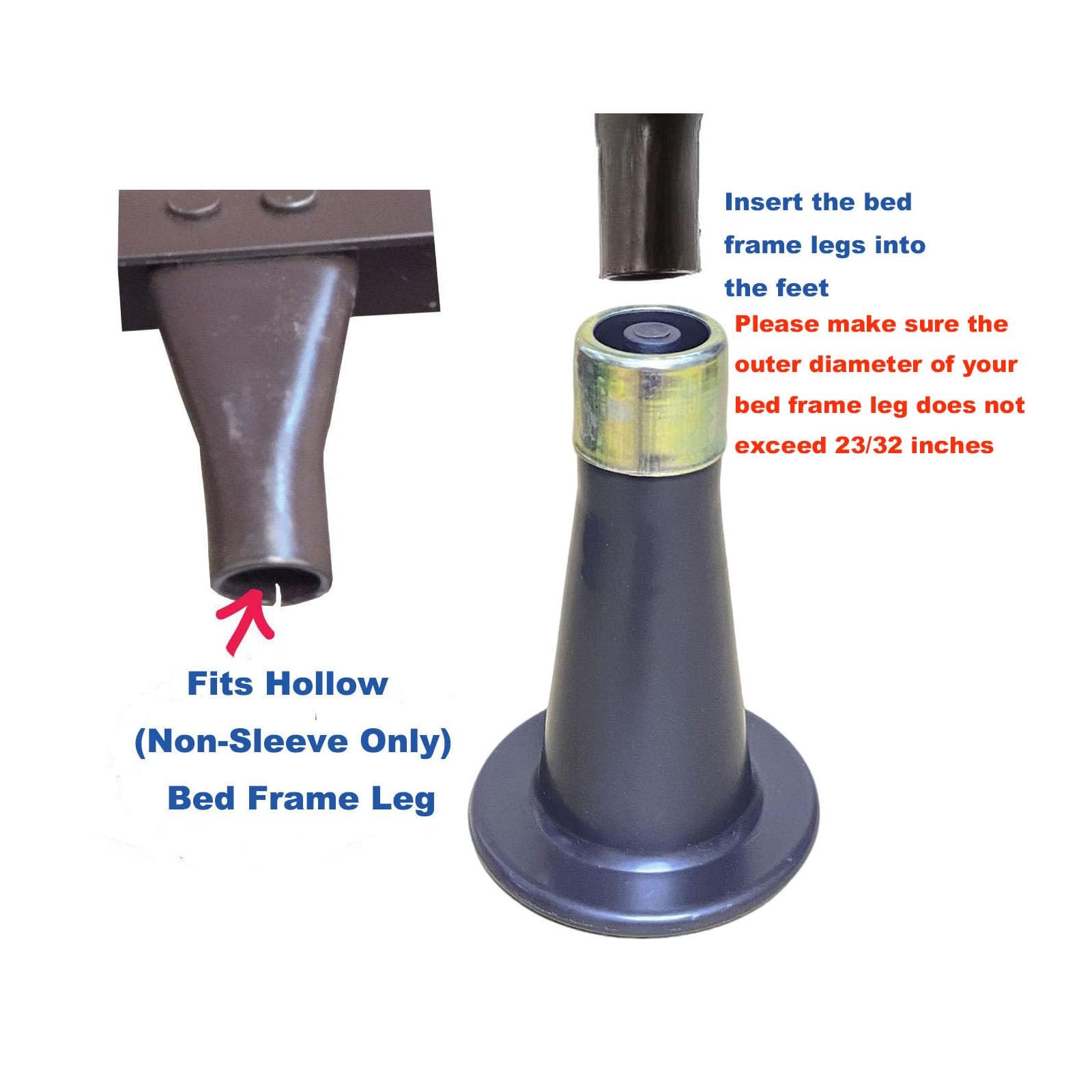 6PCS Heavy Duty Bed Frame Legs - Plastic Replacement Feet, Easy to Install