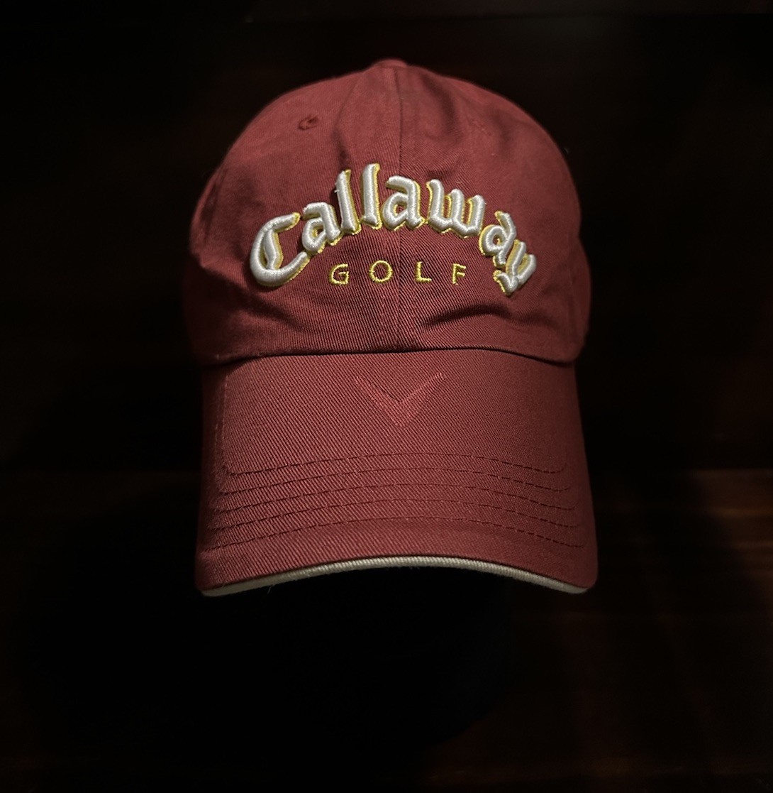 Callaway Golf Hat Unstructured Baseball Style Strapback Dark Red Embroidered Cap