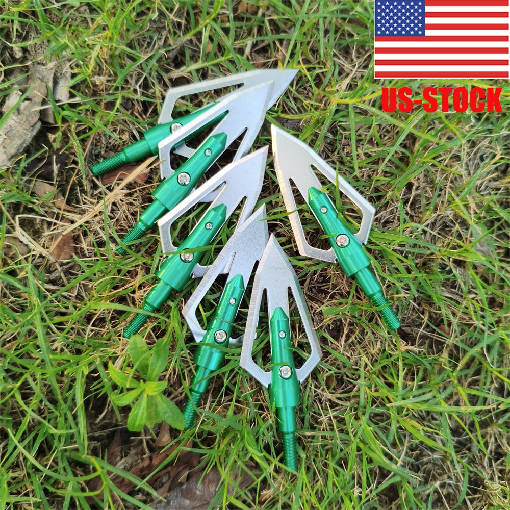 Arrowheads Hunting Broadheads 2 Blade Arrow Heads Tips Archery Shooting Target