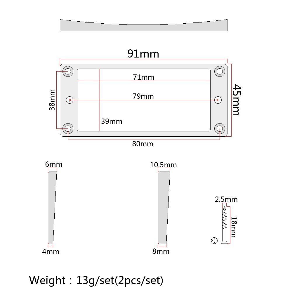 White Plastic Pickup Mounting For LP SG Guitar Accessory Set