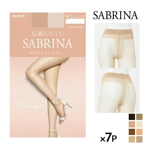 7 Pair Set GUNZE SB515SET Sheer-to-Waist Pantyhose Through Stretch Women New