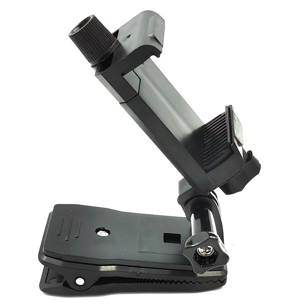 Black ABS Backpack Strap Mount for Action Camera and Cellphone Holder