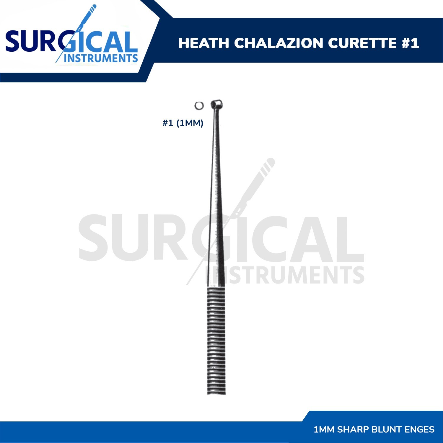 Heath Chalazion Curettes Surgical Dermal Ophthalmic Instruments #1 German Grade