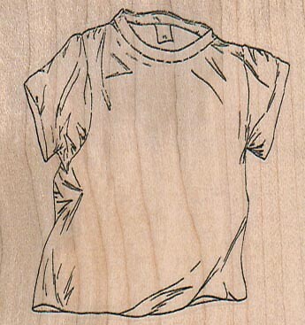 T-Shirt 2 1/2 x 2 1/2" Rubber Stamp, T-shirt Stamp, Clothes Stamp