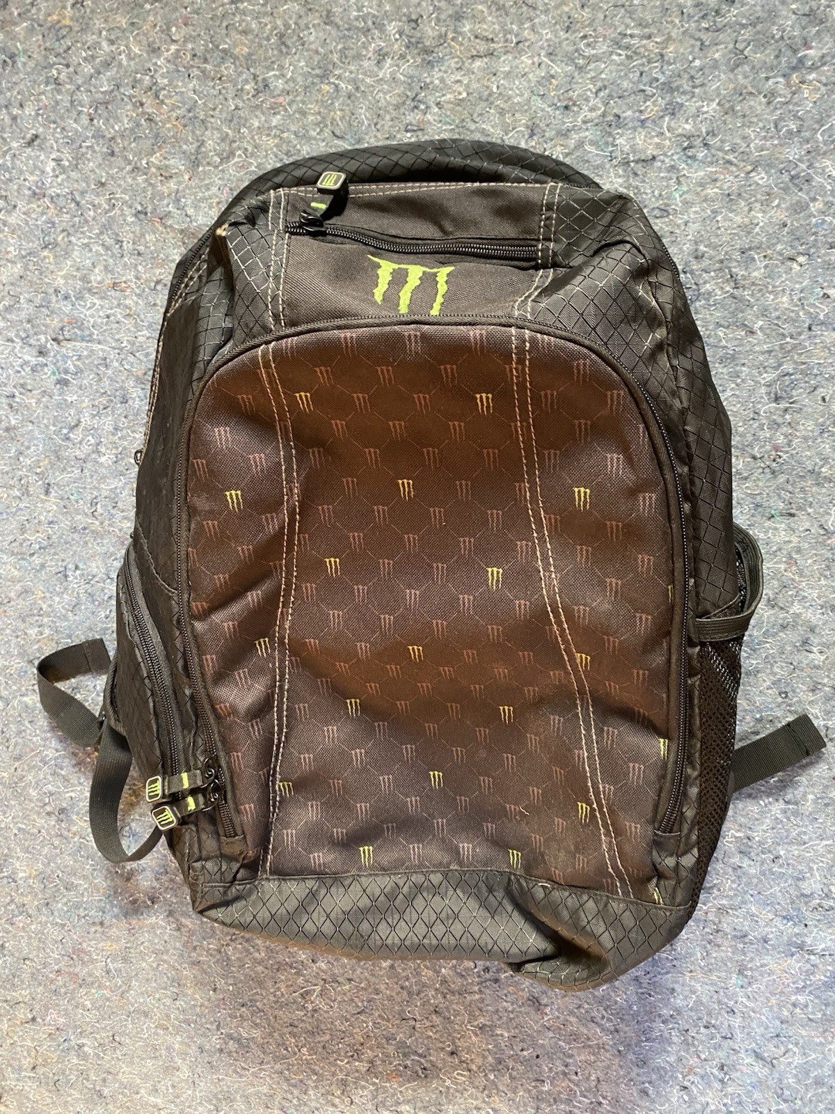 Monster Energy Drink Promo Laptop Backpack Black Green Bookbag Carry On Bag Y2K
