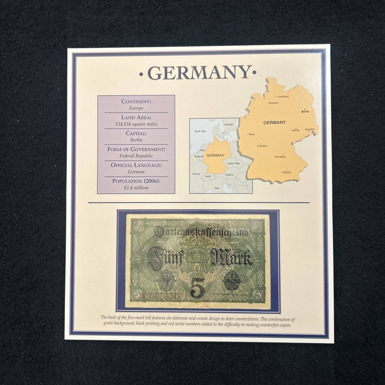 Germany Historic Currency From Around the World postal commemorative society