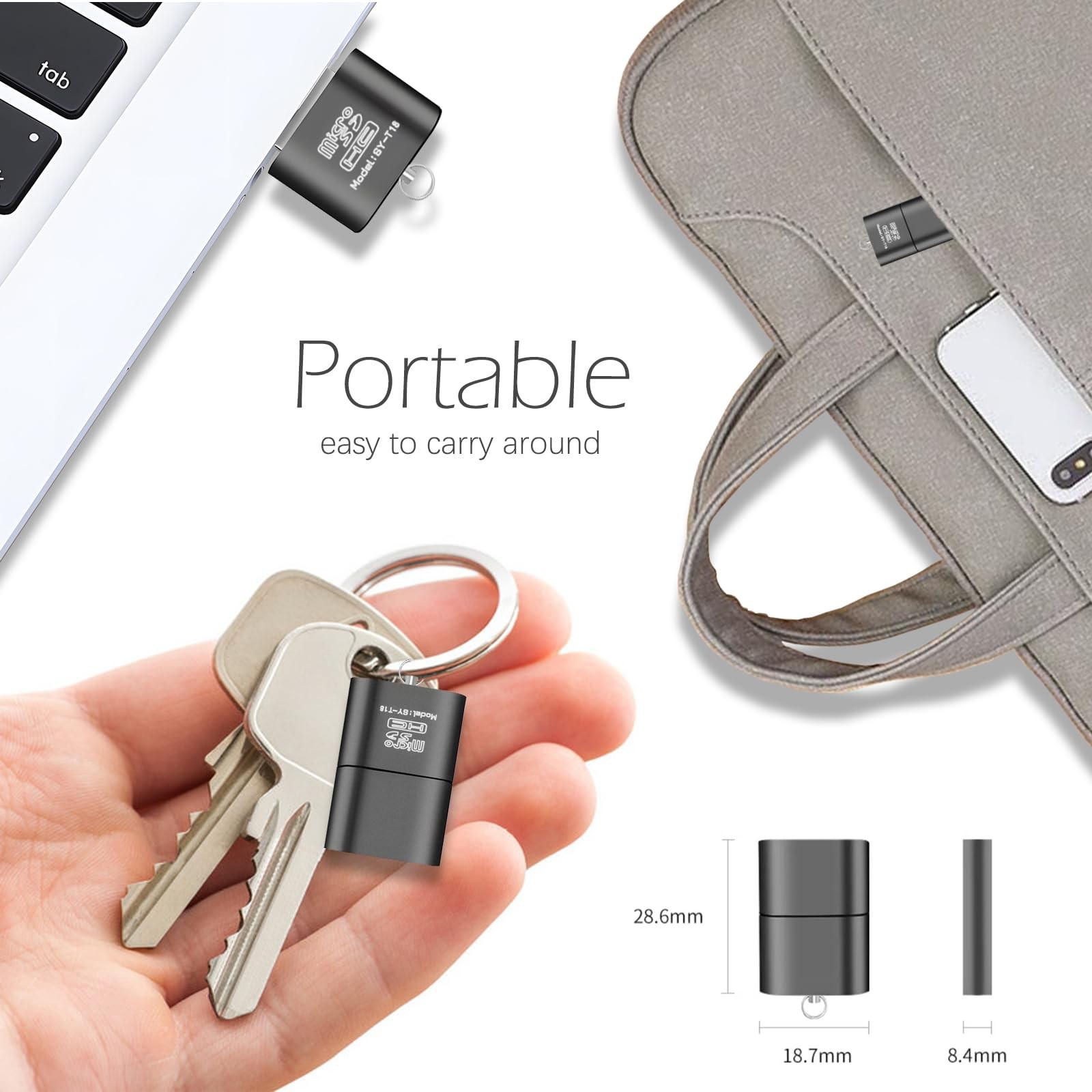 Card Reader 3 Pack Micro SD to USB Adapter