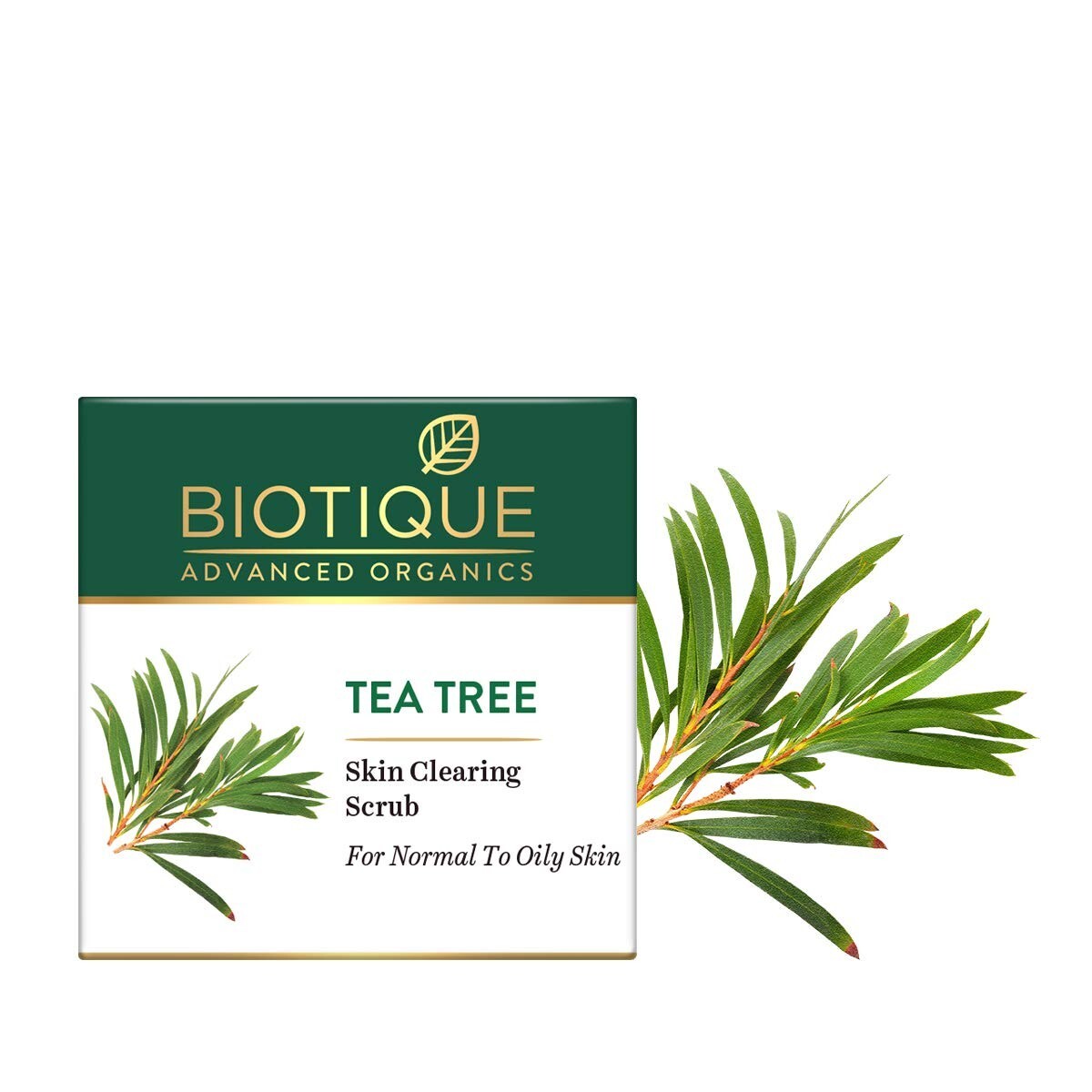 Biotique Tea Tree Skin Clearing Face Scrub for Normal to Oily Skin, 50g,