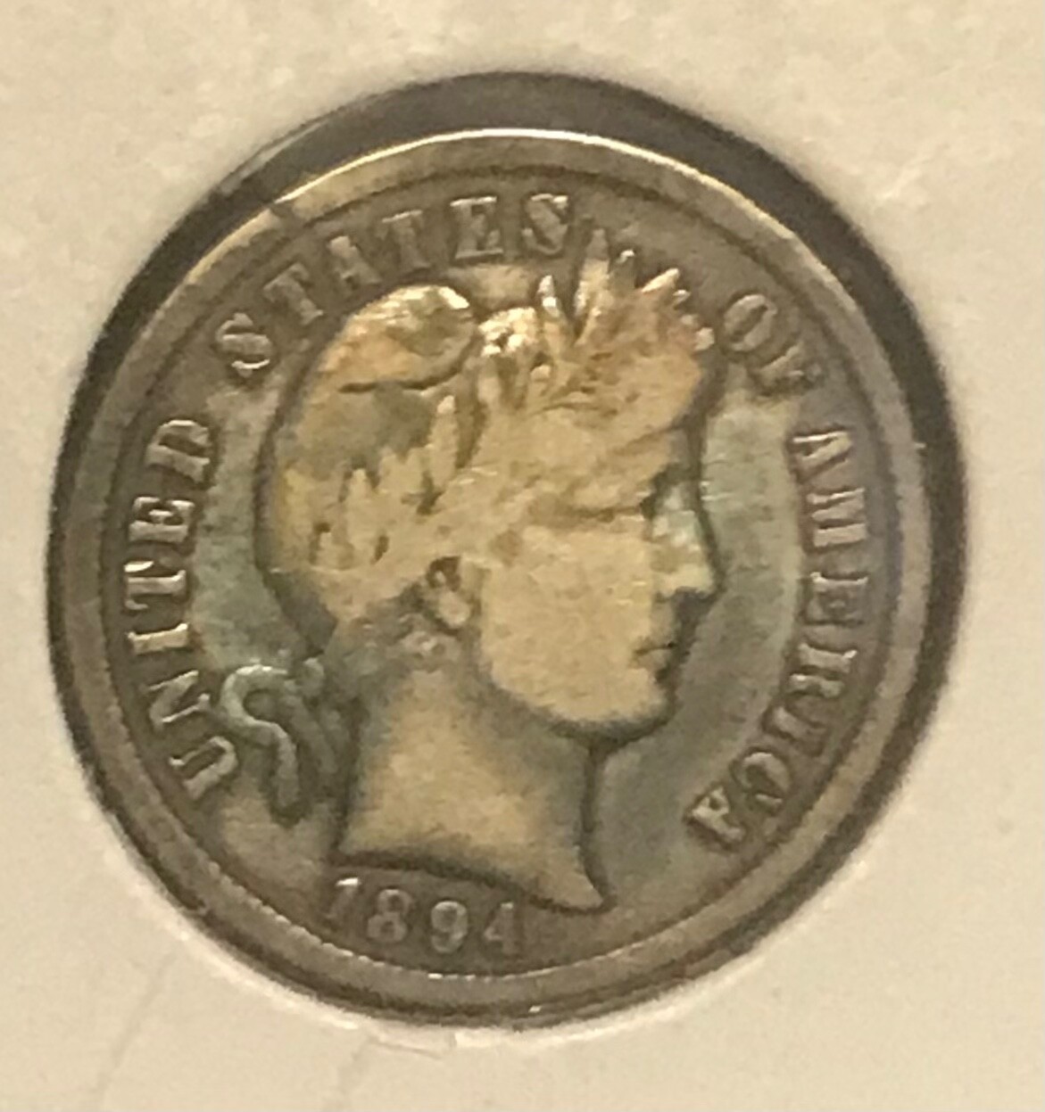 1894 barber dime, Fine