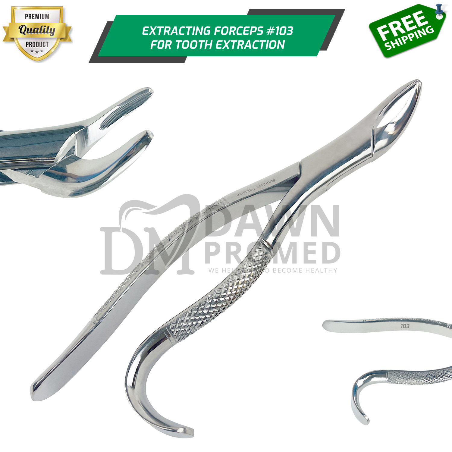 Dental Root Extracting Forceps #103 Lower Incision Premolar Teeth German Grade