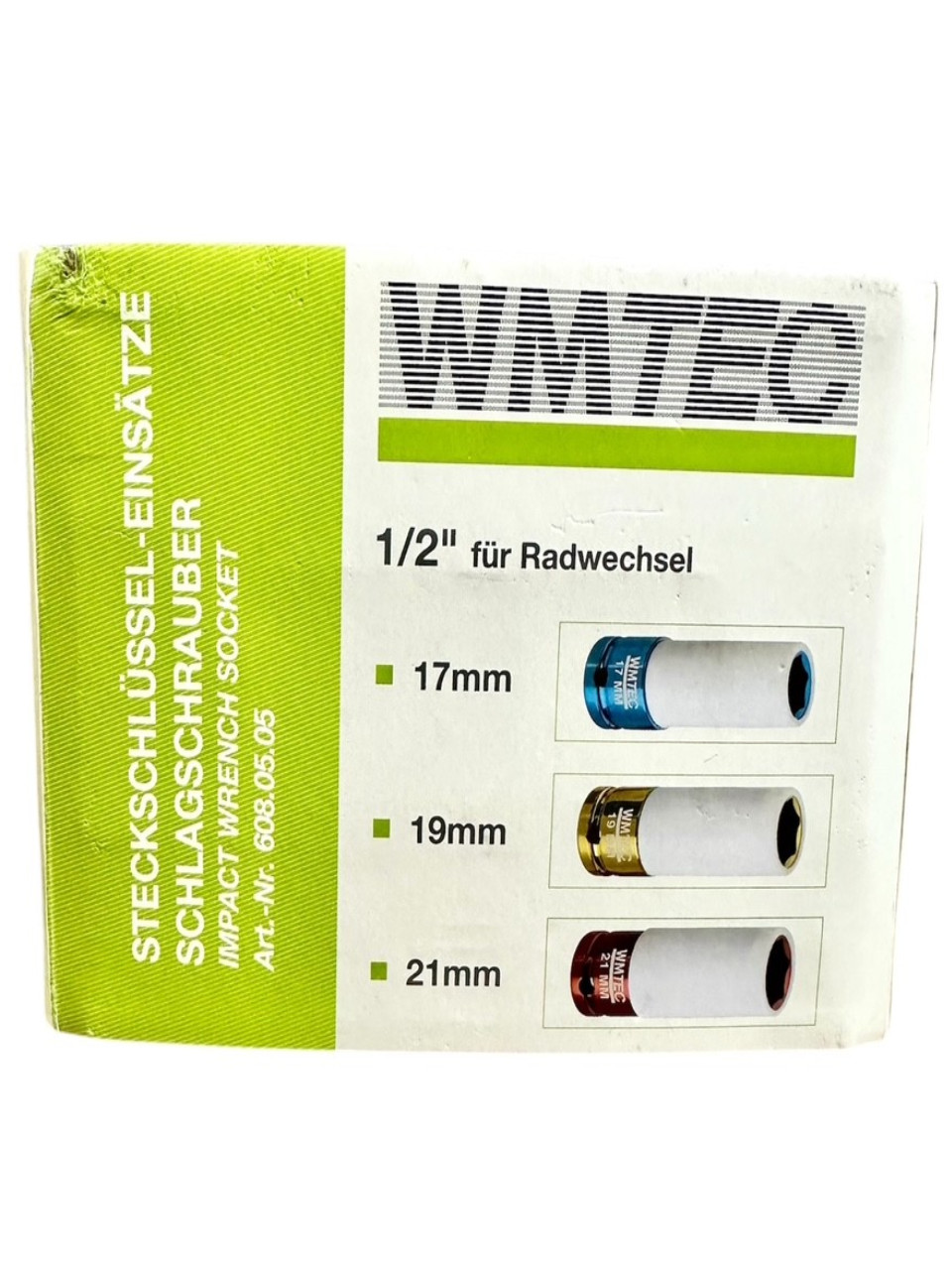 Wmtec 608.05.05 Embout de Clé à Pipe, Clés à Chocs 3-teilig 17 –19 – 21 MM
