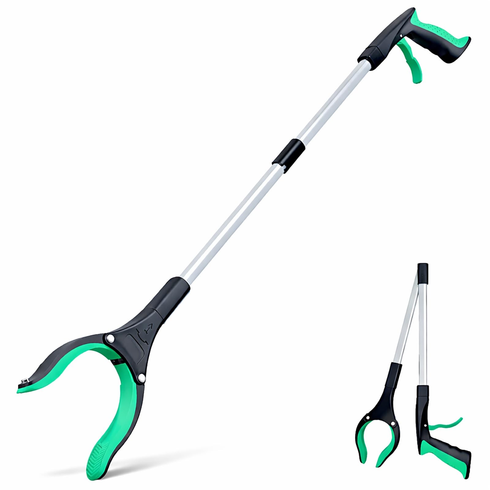 Grabber Reacher Tool - 32” Extra Long Foldable Gripper and Reaching Green
