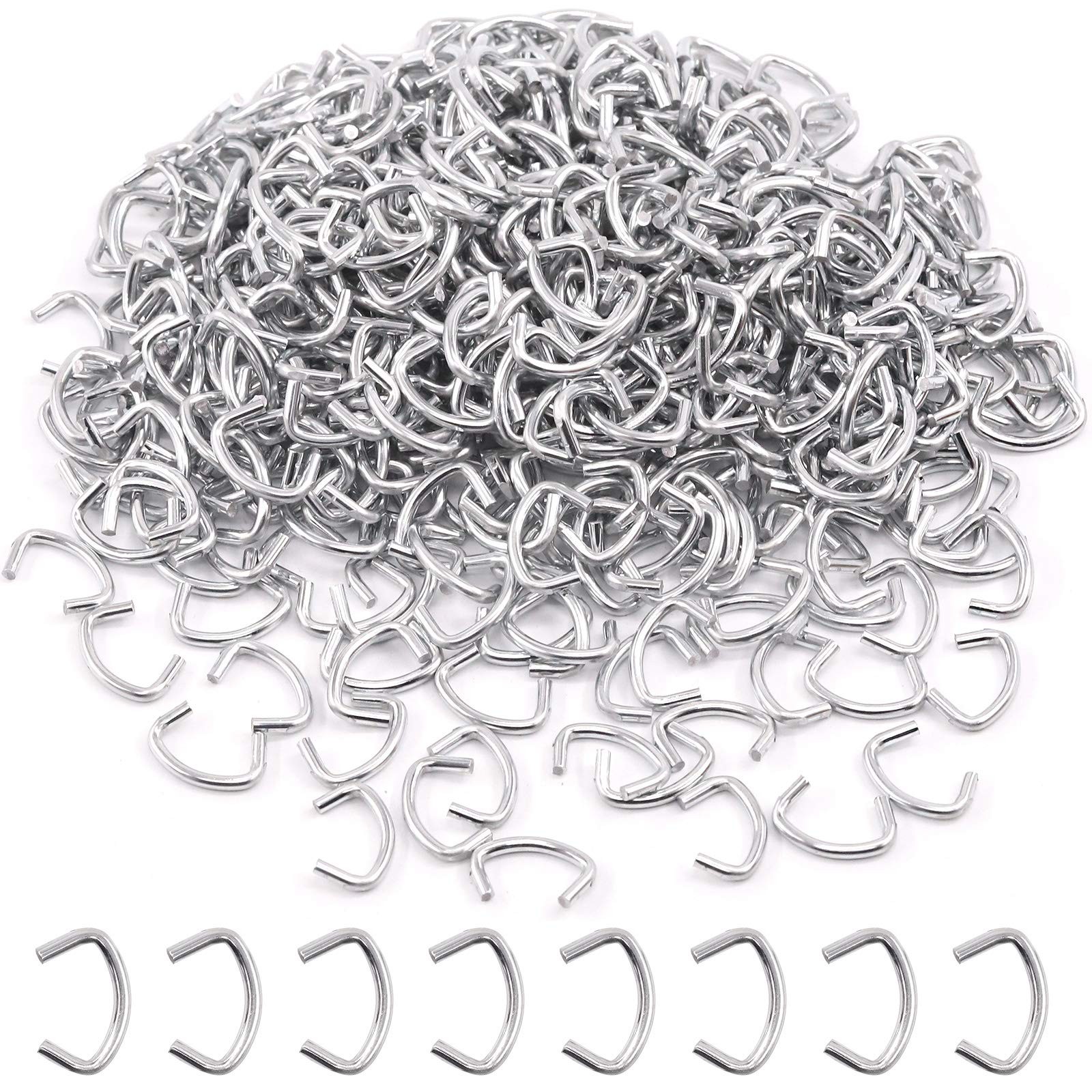 1000Pcs 1/2" Hog Rings, Galvanized Hog Rings, Hog Rings for Auto Upholstery