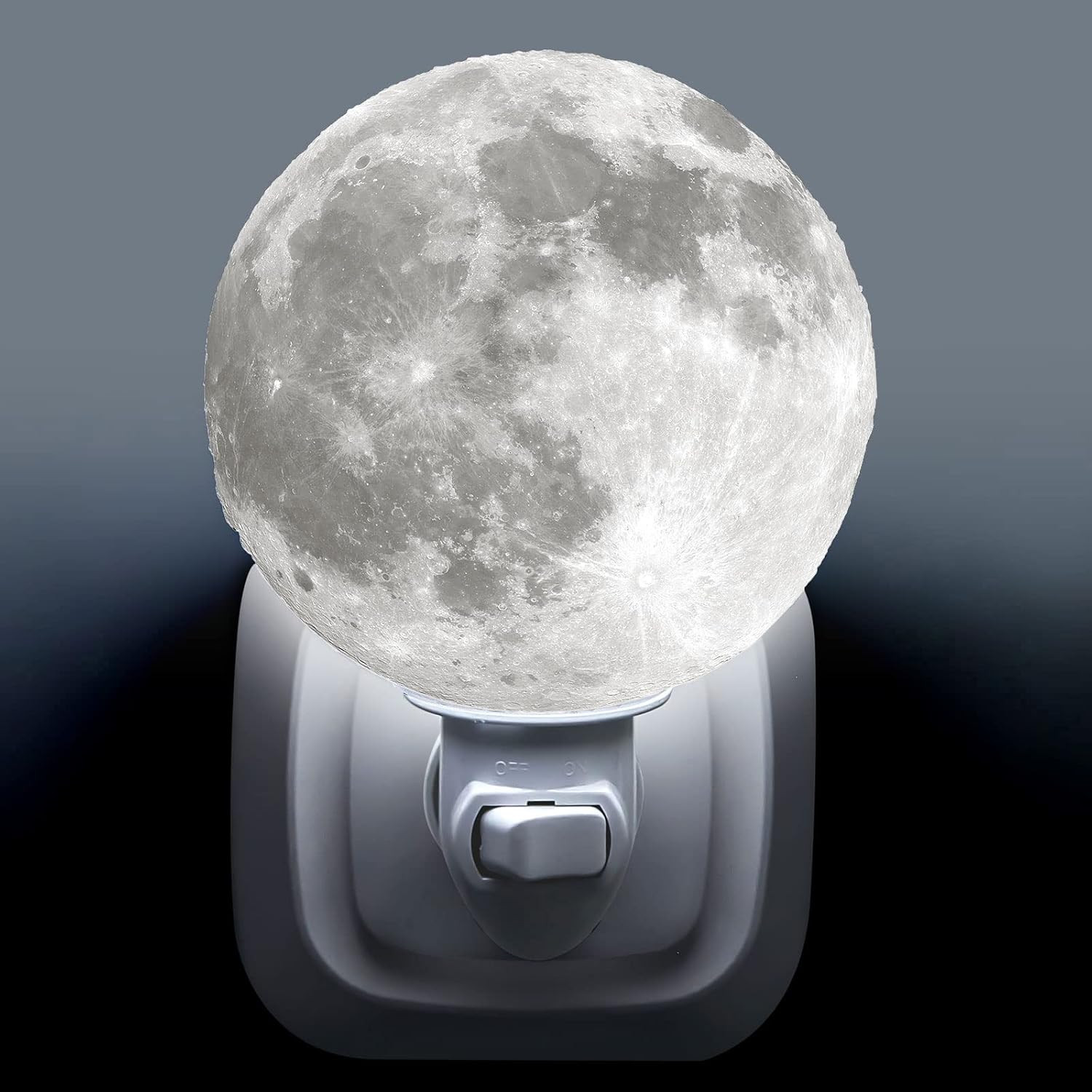 Moon Craft 4-Inch 3D Moon Night Light, Plug in Wall Mounted Bedside Lamp, Cool W