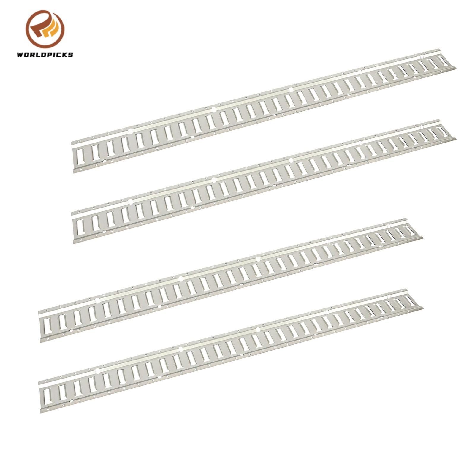 4 Piece 5' Galvanized E Track Rail Set Silver Finish Fit For Trailers Trucks