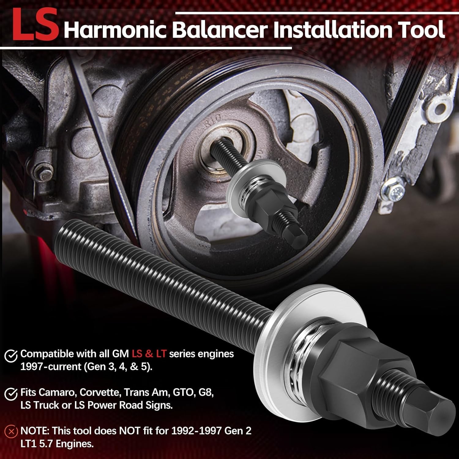 55114 1Harmonic Balancer Puller and Installation Tool Set for GM LS LT Engines