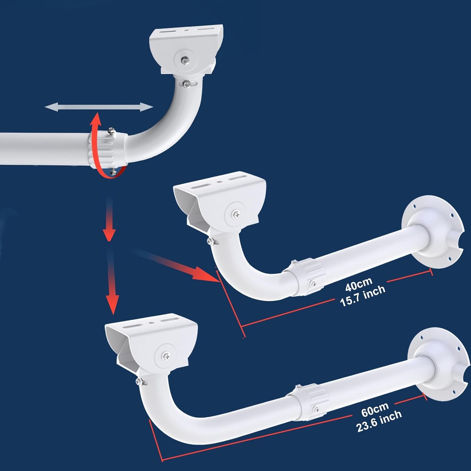 WiTi CCTV Security Camera Mount Bracket, 40CM-60CM Adjustable Wall and Ceiling M