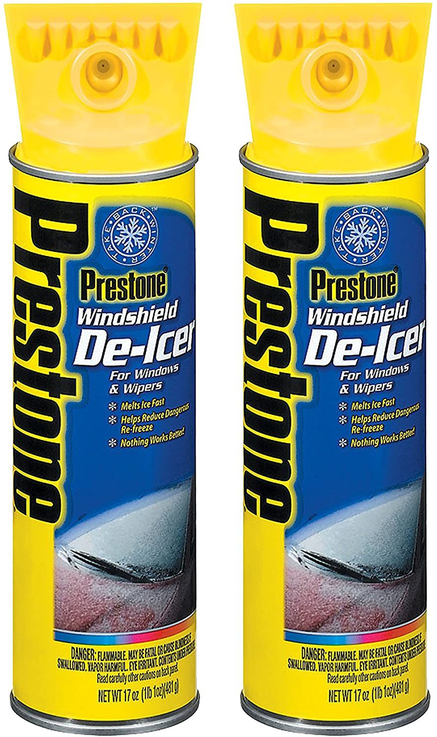 Prestone AS244 Windshield De-Icer Aerosol Fast Melting 17 oz, 2 Pack