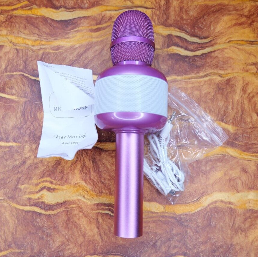 LEERON Portable Wireless Bluetooth Karaoke Microphone - Pink