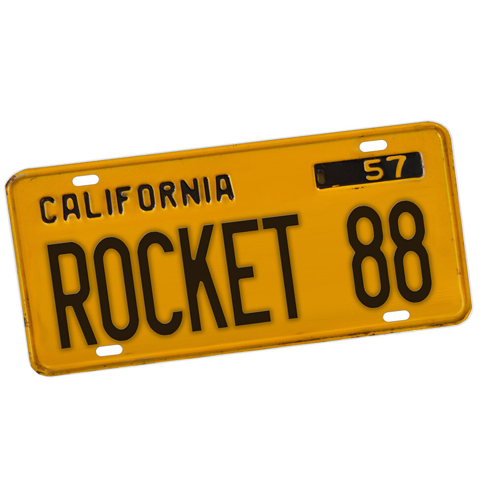 1957 Reproduction California Oldsmobile Rocket 88 Aluminum License Plate or Sign
