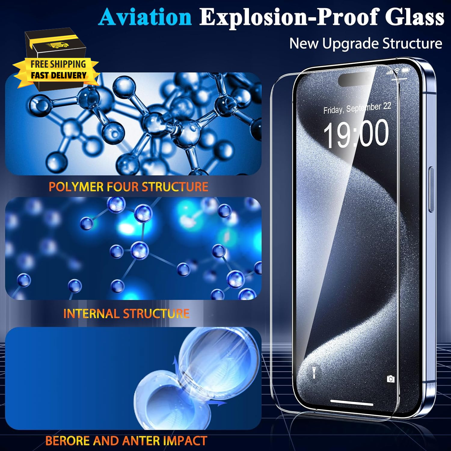 3 Pack for Iphone 16 /Iphone 15 Pro/Iphone 15 Screen Protector Tempered Glass, M