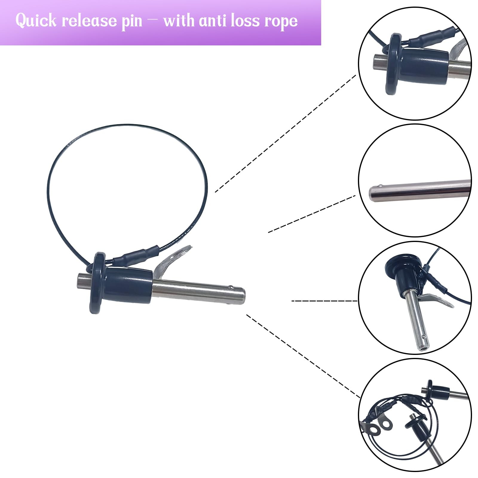2Pcs 304 Stainless Steel Ball Locking Pins Push-Button Locking Quick Release ...
