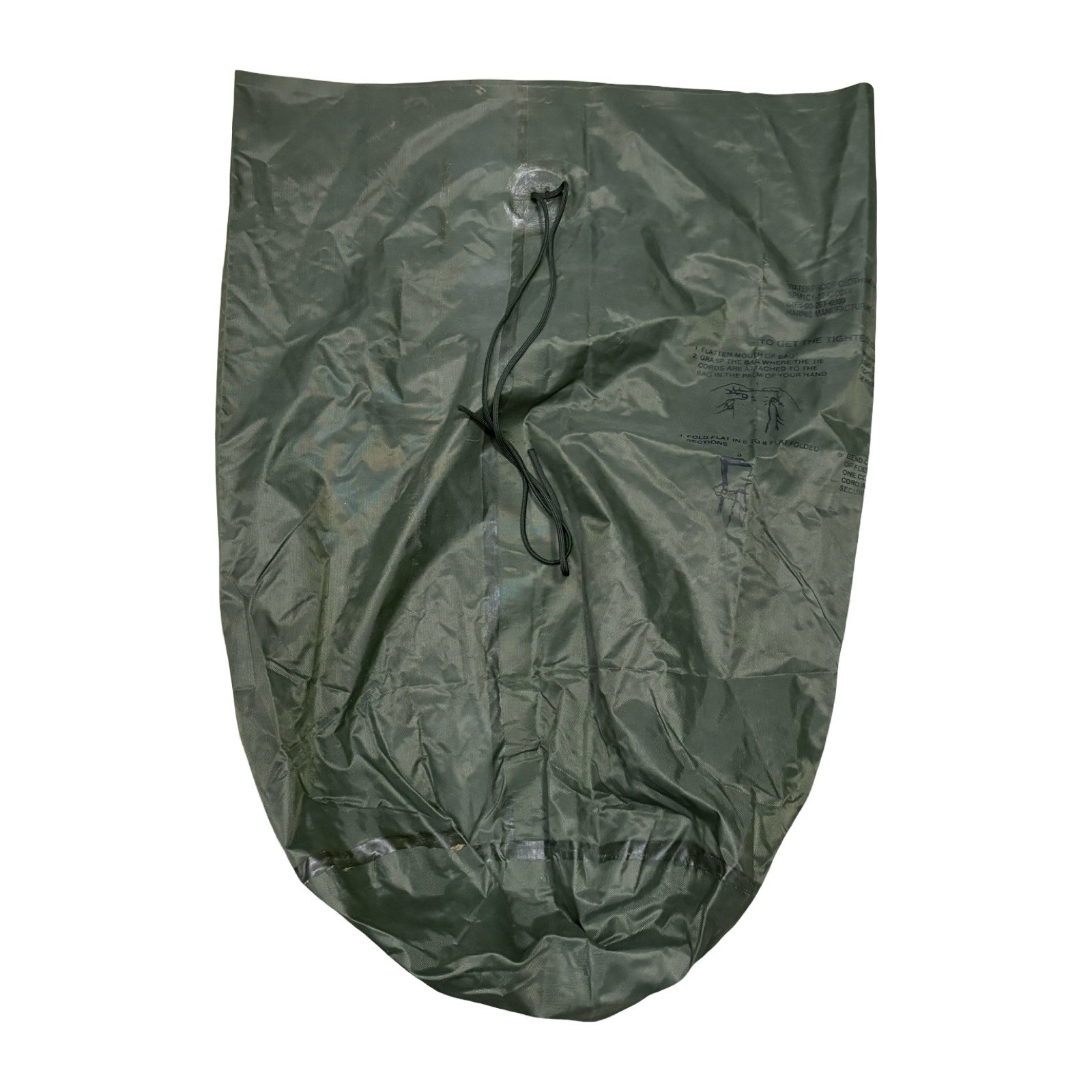 US Military Wet Weather Clothing Bag, Rucksack Liner, Waterproof, OD Green, VGC