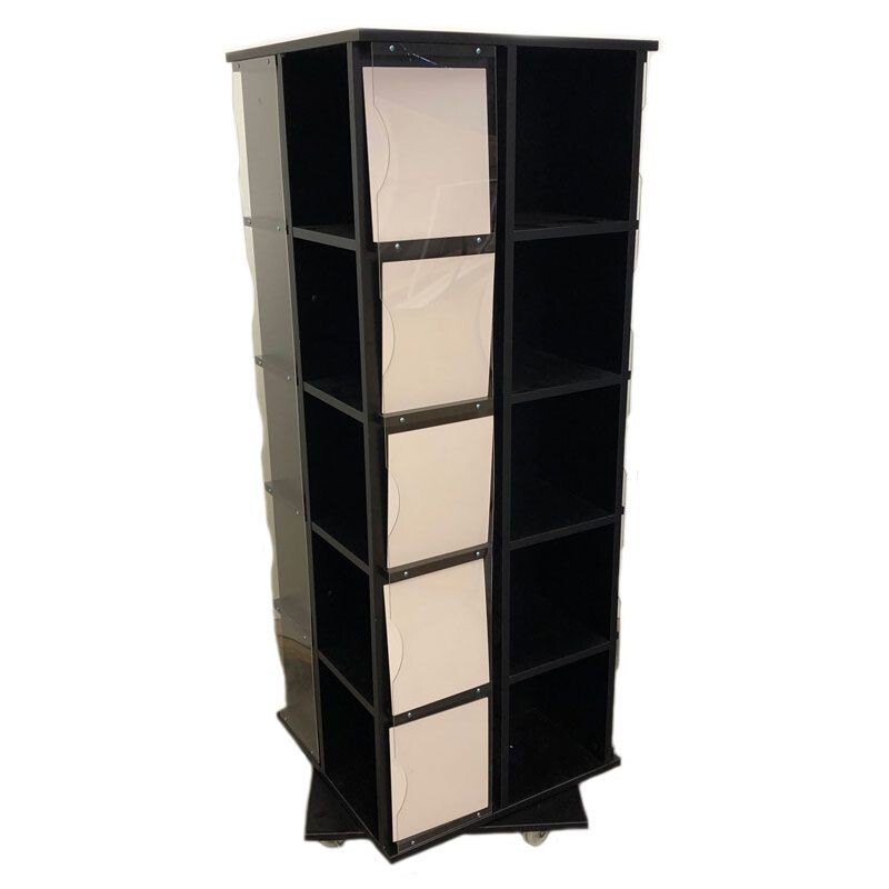 Black Revolving T-Shirt Display with Casters - 24"W x 24"D x 63"H