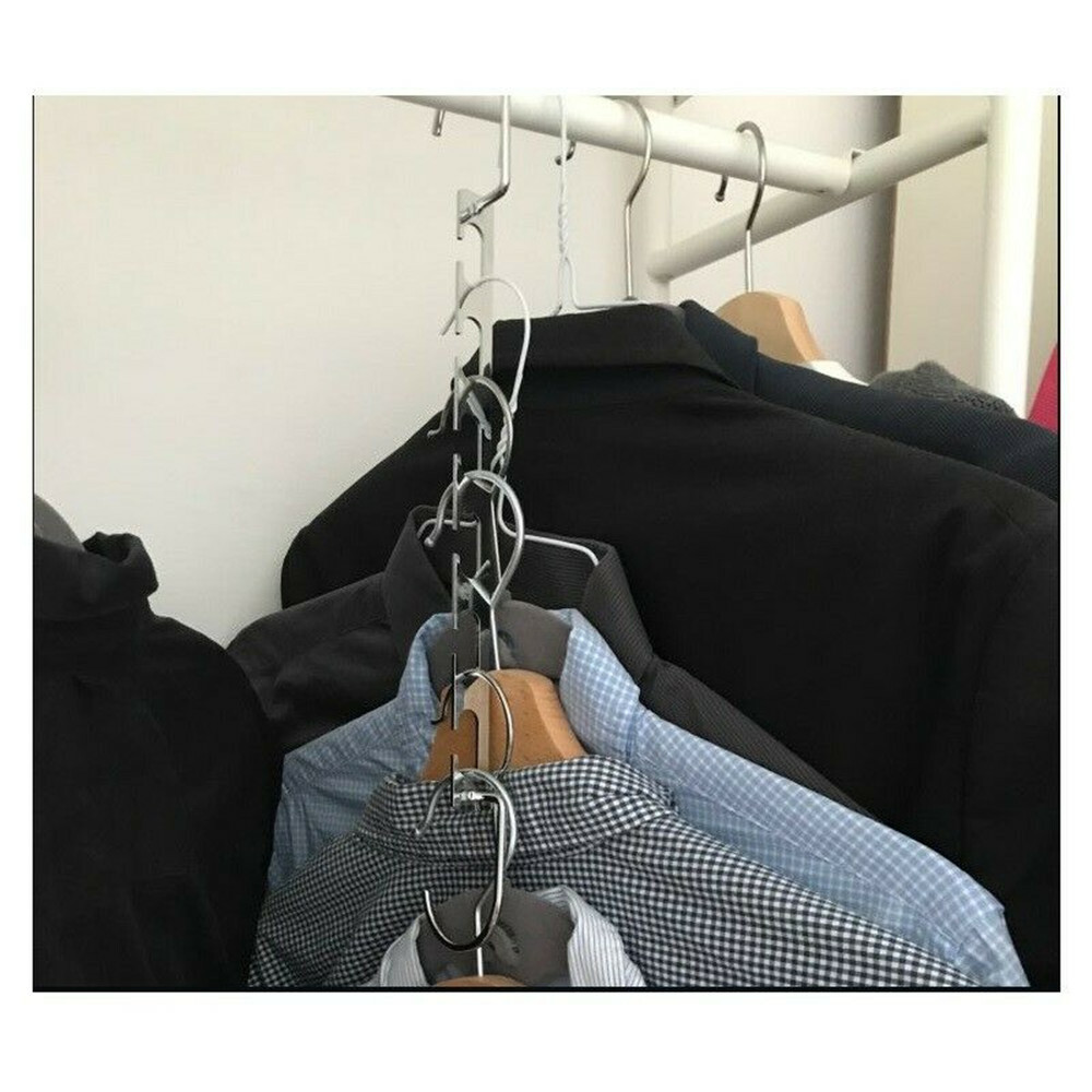6 Pack Magic Clothes Hangers Organizer Closet Space Saving Saver Metal Hanger