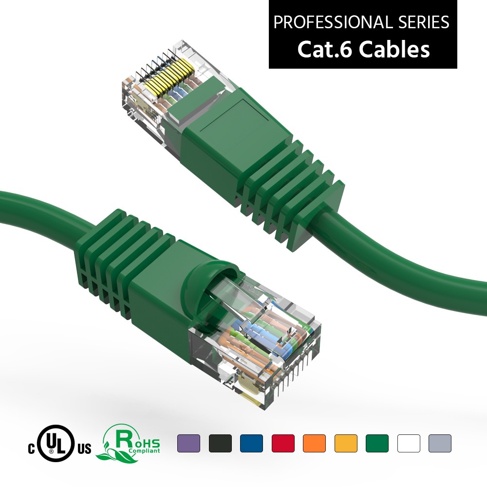 10Ft CAT6 UTP Ethernet Network Booted Cable  Green