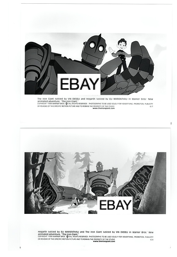 SALE: THE IRON GIANT 1999 ORIGINAL MOVIE PHOTOS LOT (2) ANIMATED ROBOT BRAD BIRD