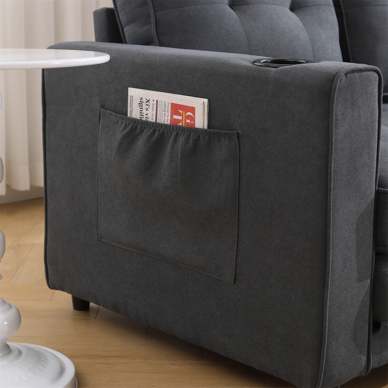 Convertible Sofa Bed Loveseat Futon Sofa Couch withPull Out Bed Dark Gray