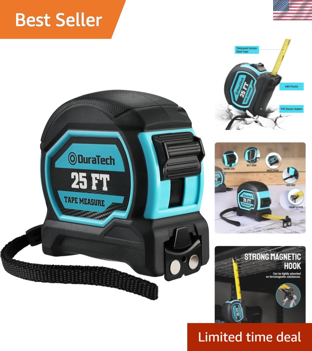 Accurate 25FT Magnetic Tape Measure with Novice-Friendly Fractional Readings