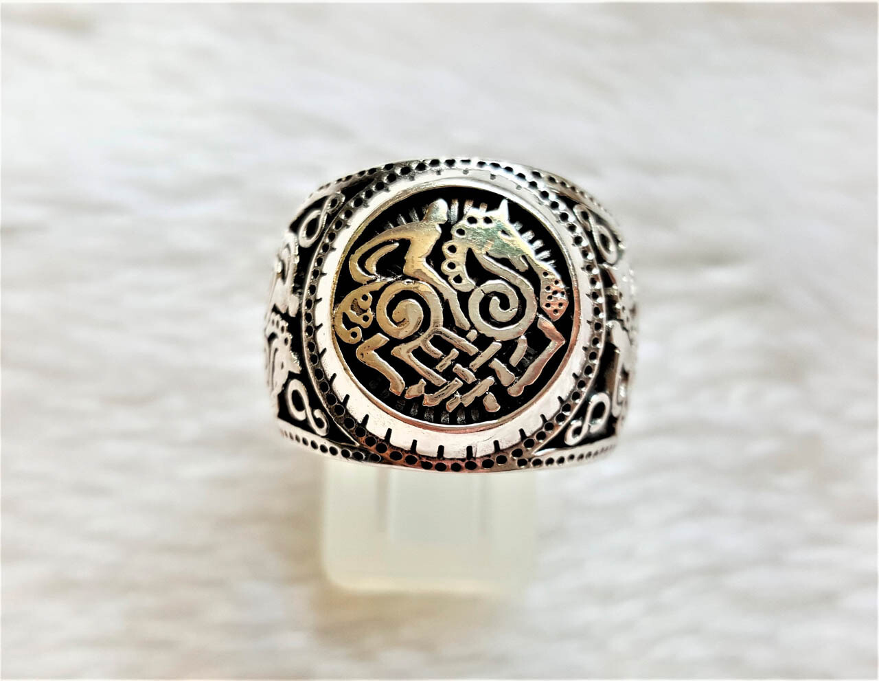 Odin Horse 925 Sterling Silver Ring Sleipnir Steed Viking Ring Scandinavian Sacr