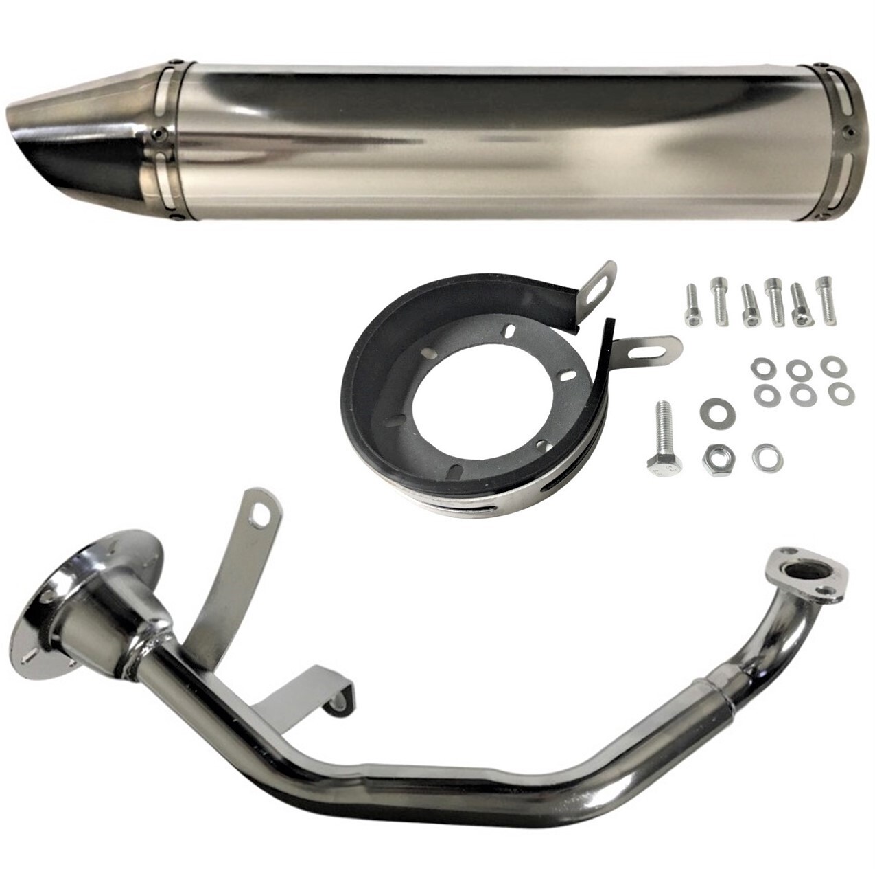 Bintelli Flash 150cc,  Scooter High Performance Exhaust Kit Chrome