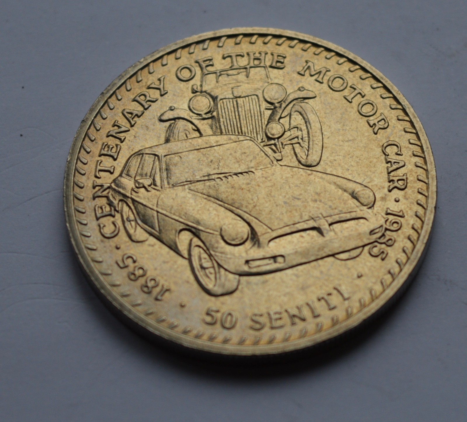 Tonga 1985 50 Seniti Centenary of the Motor Coin.