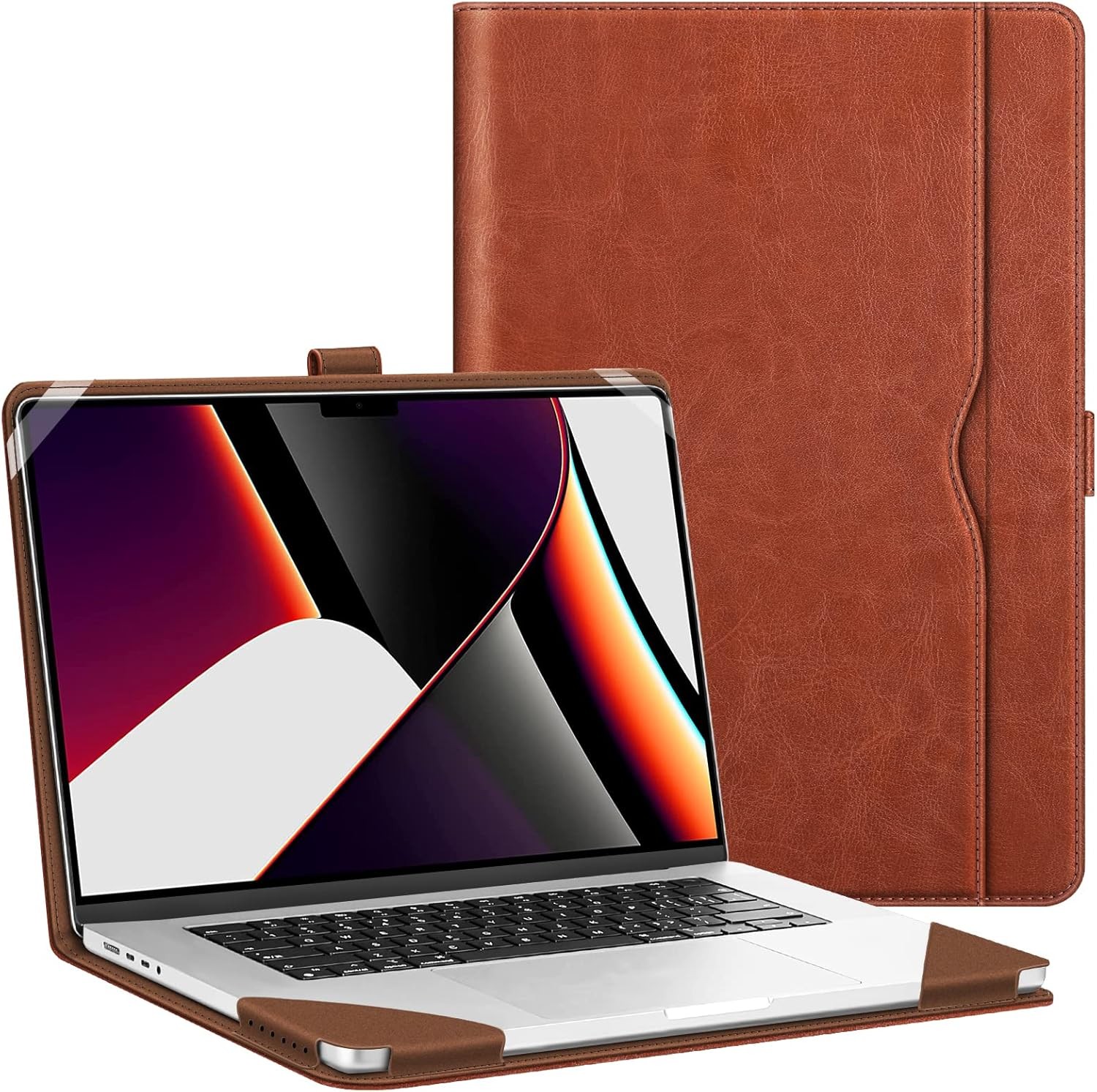 Sleeve Case for MacBook Pro 16 Inch (2019-2026) PU Leather Folio Book Cover