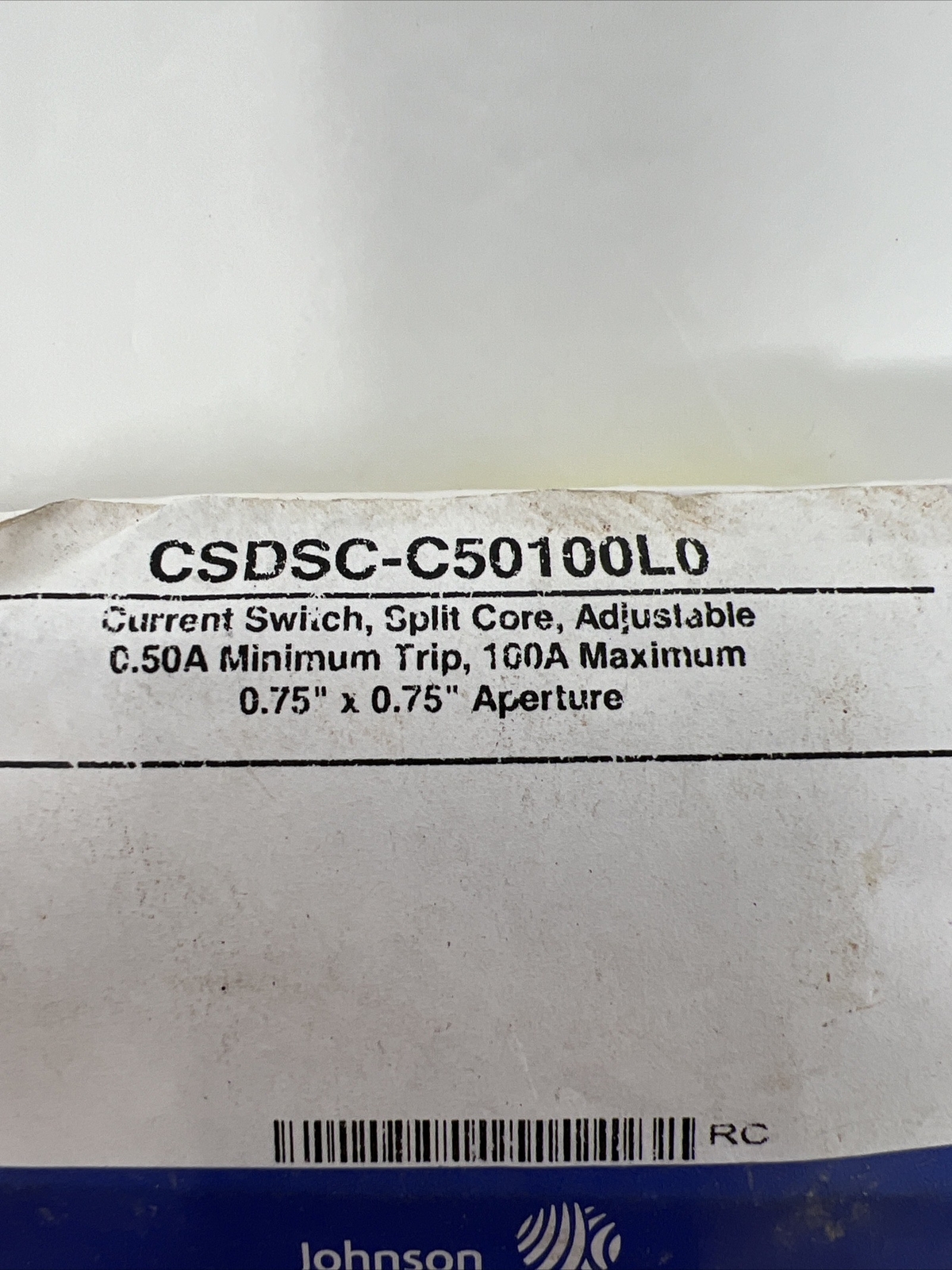 Johnson Controls CSDSC-C50100L0 Current Sensing Relay; 0.50-10A; Self Powered
